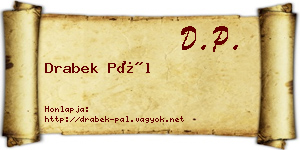 Drabek Pál névjegykártya